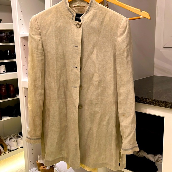 Giorgio Armani 3 Piece Linen Suit - Soft Olive Green - Size 42 EU - Picture 3 of 15